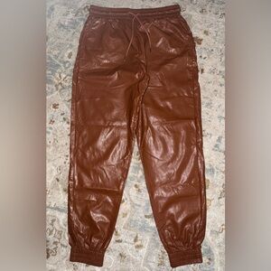 Kori Faux Leather Joggers